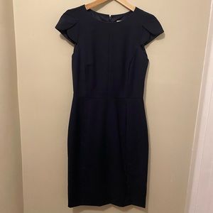 Navy JCrew Petal Cap Sleeve Dress